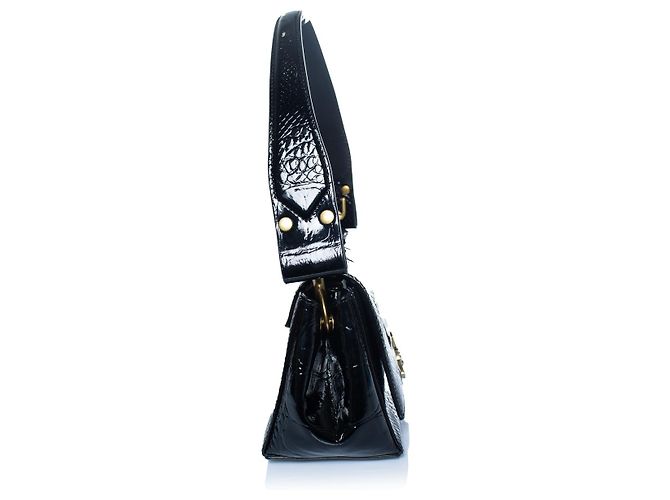 Vivienne Westwood, borsa hazel nera con stampa coccodrillo Nero - vista 6