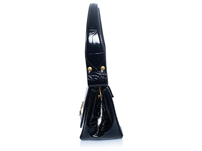 Vivienne Westwood, borsa hazel nera con stampa coccodrillo Nero - vista 7