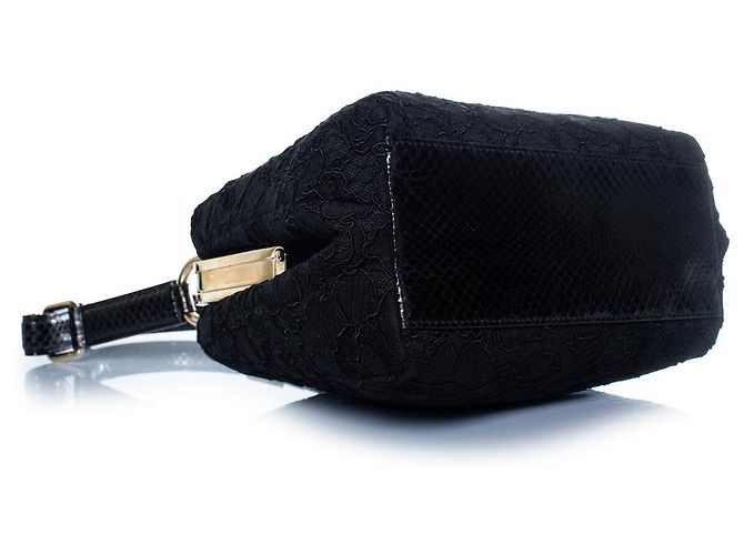 Dolce & Gabbana, borsa a tracolla in pizzo Agate Nero - vista 3