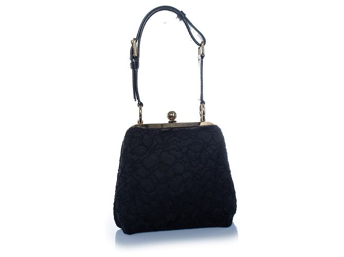 Dolce & Gabbana, borsa a tracolla in pizzo Agate Nero - vista 4