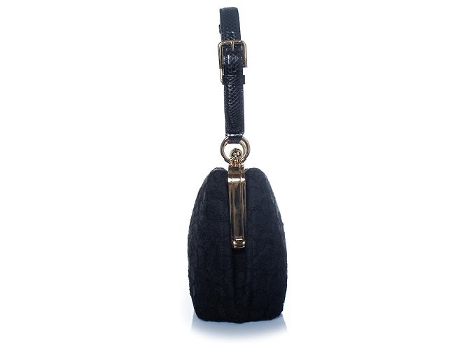 Dolce & Gabbana, borsa a tracolla in pizzo Agate Nero - vista 5
