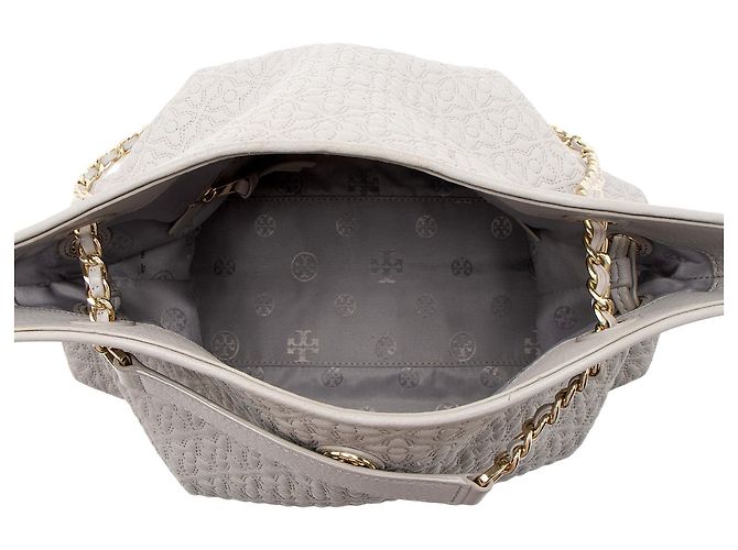 Tory Burch Bryant Slouchy Quilted Leather Tote Grau - Ansicht 6