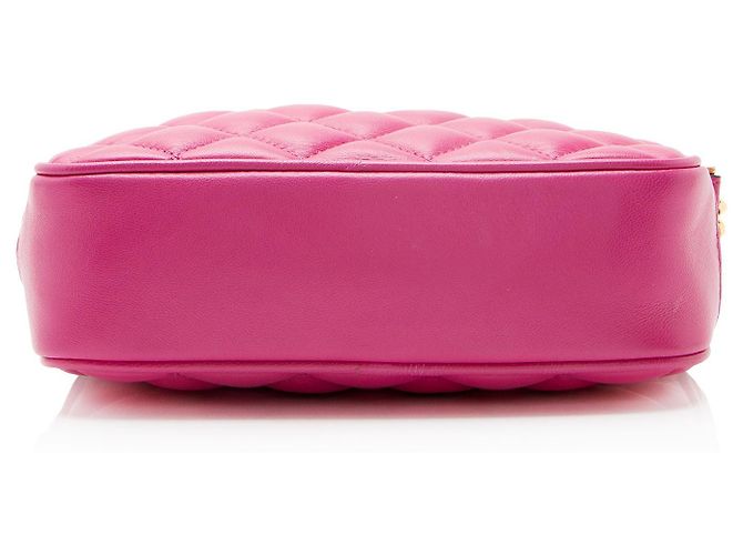 Piccola borsa camera in pelle trapuntata Medusa di Versace Rosa - vista 4