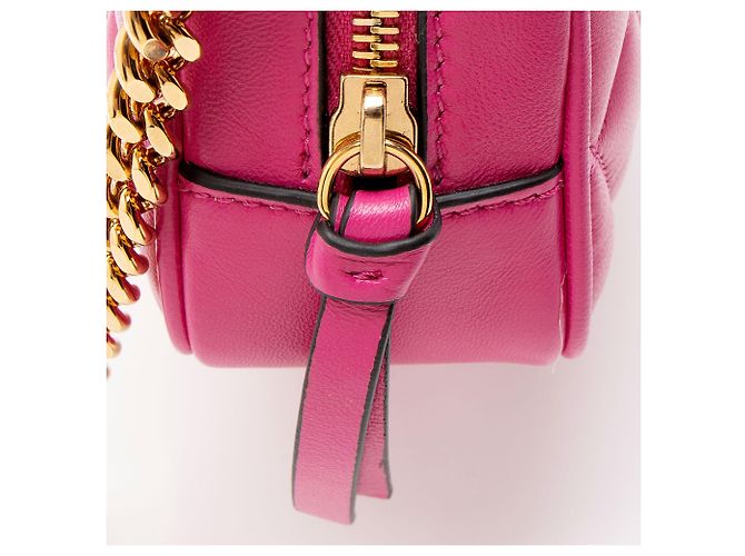 Piccola borsa camera in pelle trapuntata Medusa di Versace Rosa - vista 9
