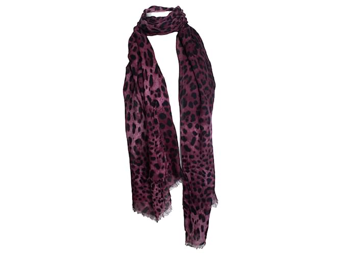 Dolce & Gabbana, sciarpa con stampa leopardata viola Porpora - vista 2