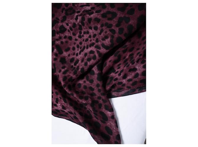 Dolce & Gabbana, sciarpa con stampa leopardata viola Porpora - vista 3