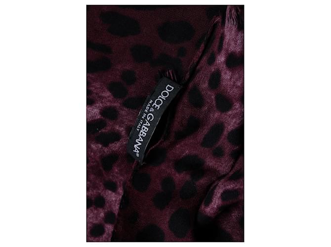 Dolce & Gabbana, sciarpa con stampa leopardata viola Porpora - vista 6
