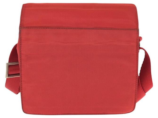 Borsa a Spalla Prada Nylon Tessuto Triangle Logo Rosso - vista 2