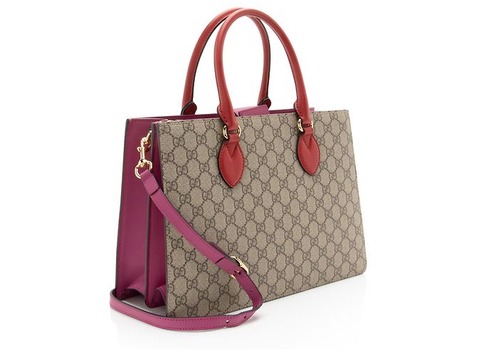 Small tote Gucci GG Supreme Linea Marrone Beige - vista 2