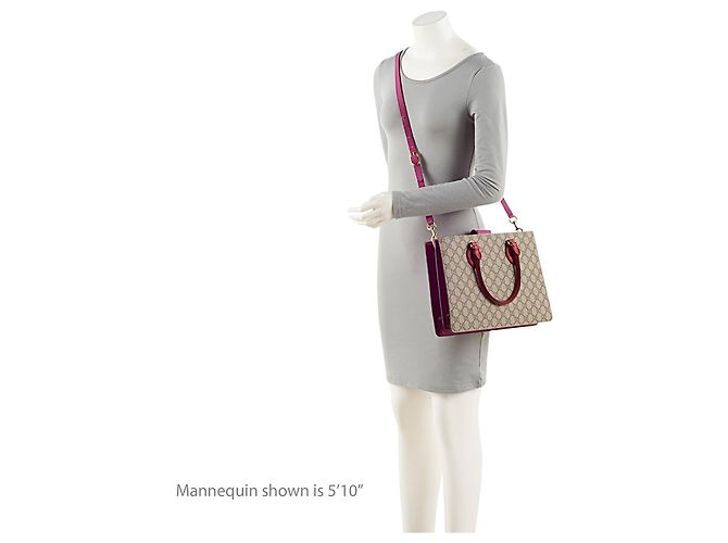 Small tote Gucci GG Supreme Linea Marrone Beige - vista 5