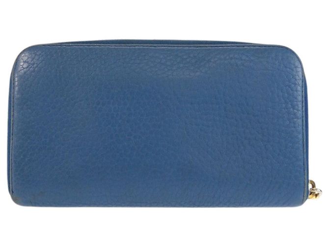Portafoglio lungo in pelle blu Prada - vista 2