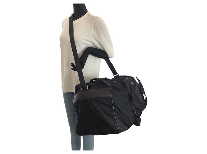 Borsa 2way in nylon Tessuto Saffiano e pelle Prada Nero - vista 7