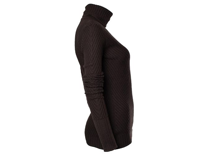 Hermès Hermes, ribbed brown turtleneck - view 4