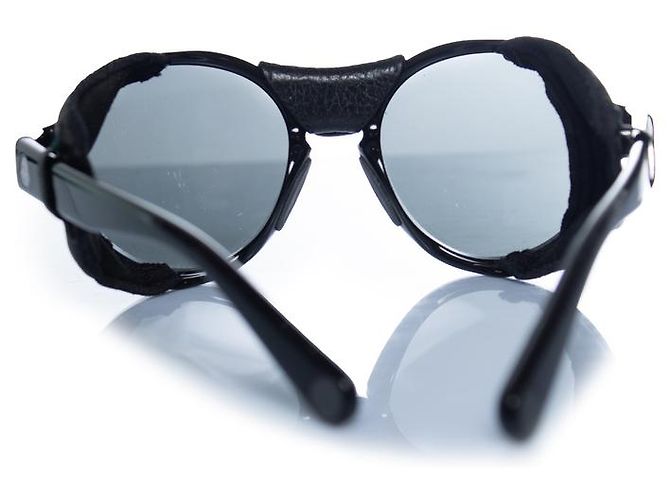 Moncler, aviator rotondo con lenti specchiate Nero - vista 4