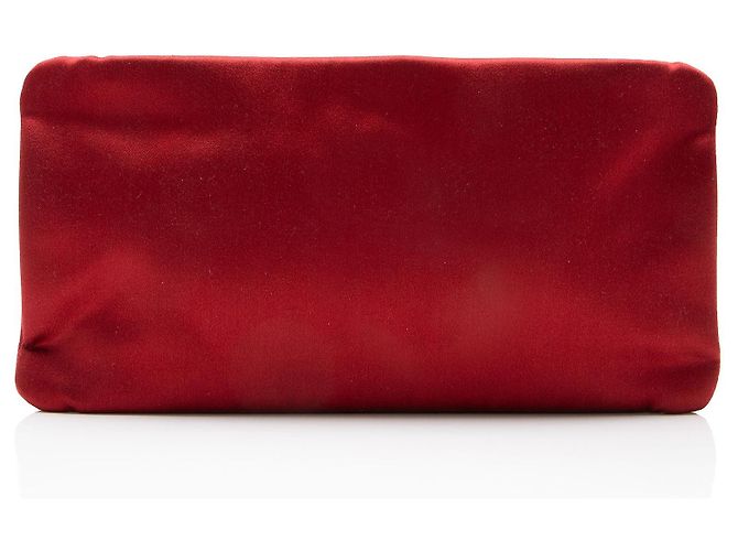Gabrielle Clutch Chanel in raso con decorazioni in cristallo e camelia con catena Rosso - vista 3