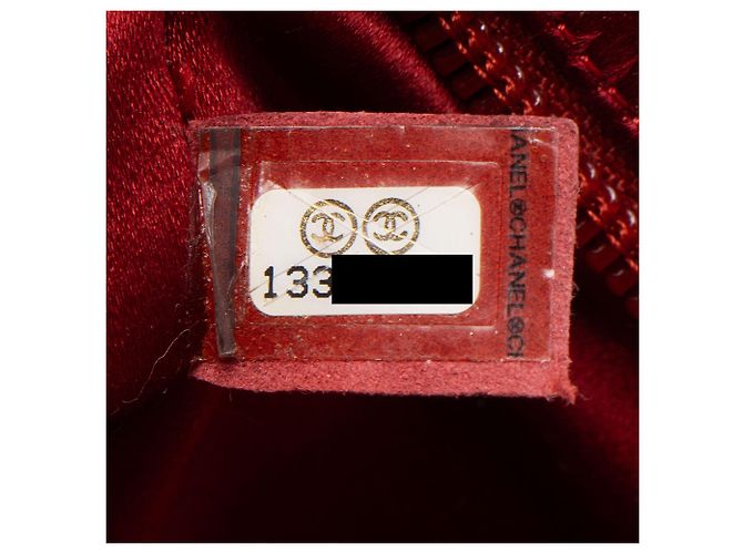 Gabrielle Clutch Chanel in raso con decorazioni in cristallo e camelia con catena Rosso - vista 6