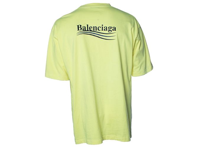 Balenciaga, t-shirt gialla con logo Giallo - vista 3