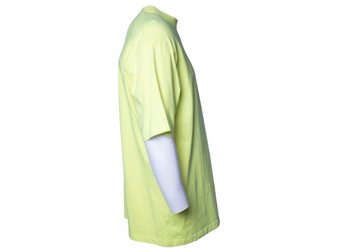 Balenciaga, t-shirt gialla con logo Giallo - vista 4