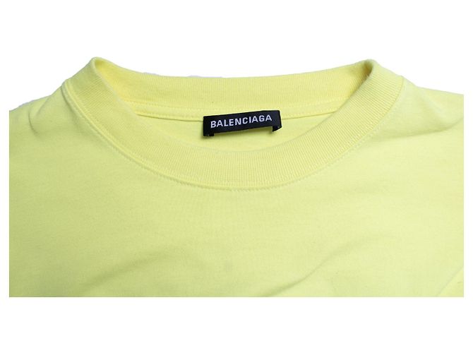 Balenciaga, t-shirt gialla con logo Giallo - vista 8