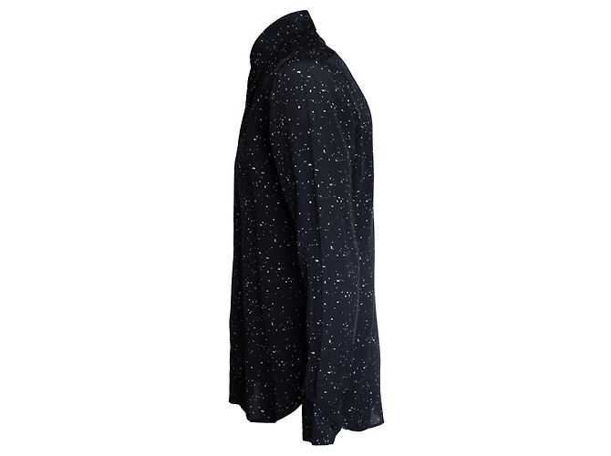Saint Laurent, Hemd mit Farbspritzern Schwarz - Ansicht 2