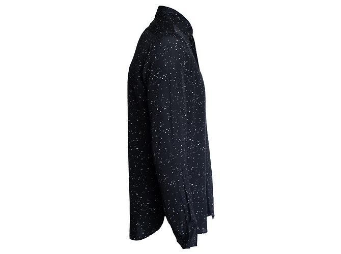 Saint Laurent, Hemd mit Farbspritzern Schwarz - Ansicht 4