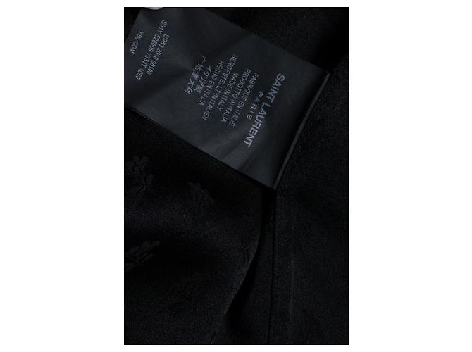 Saint Laurent, schwarzes Hemd mit Blattprint - Ansicht 6