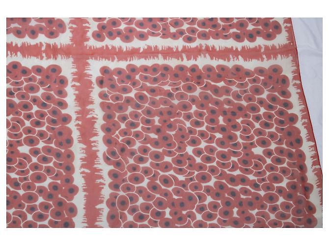 Hermès Hermes, Seidentuch mit rotem Blumenprint - Ansicht 6