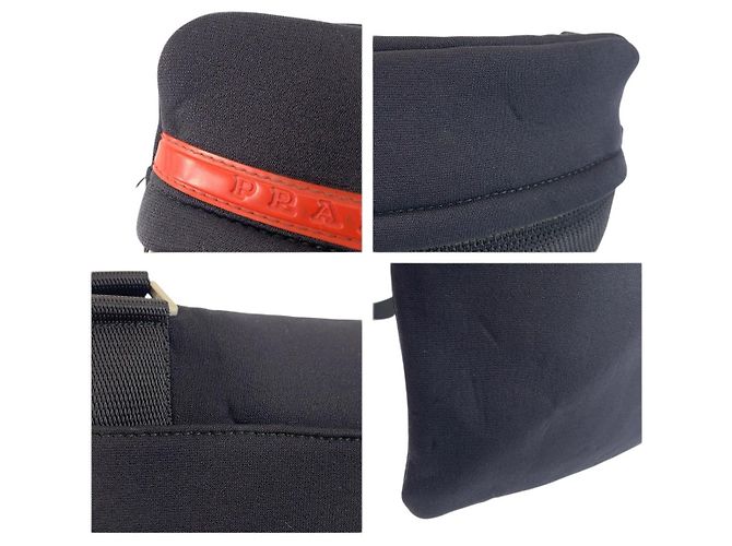 Borsa a tracolla in mesh di neoprene Prada Nero - vista 5