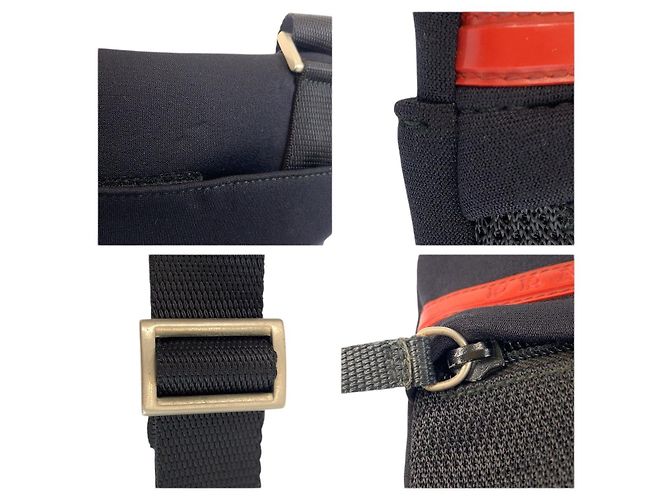 Borsa a tracolla in mesh di neoprene Prada Nero - vista 6