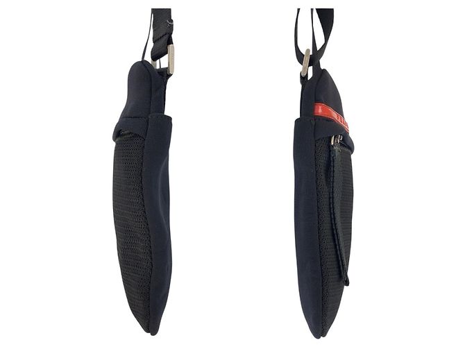 Borsa a tracolla in mesh di neoprene Prada Nero - vista 8