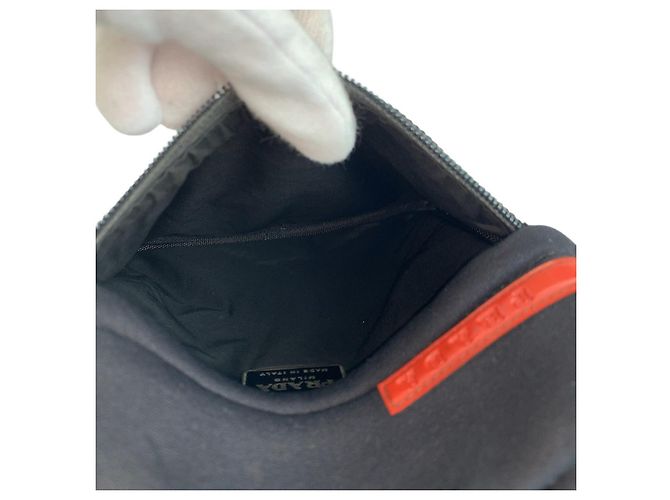 Borsa a tracolla in mesh di neoprene Prada Nero - vista 9