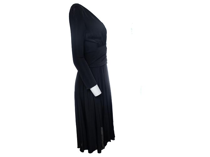Dolce & Gabbana, schwarzes Kleid mit V-Ausschnitt - Ansicht 2