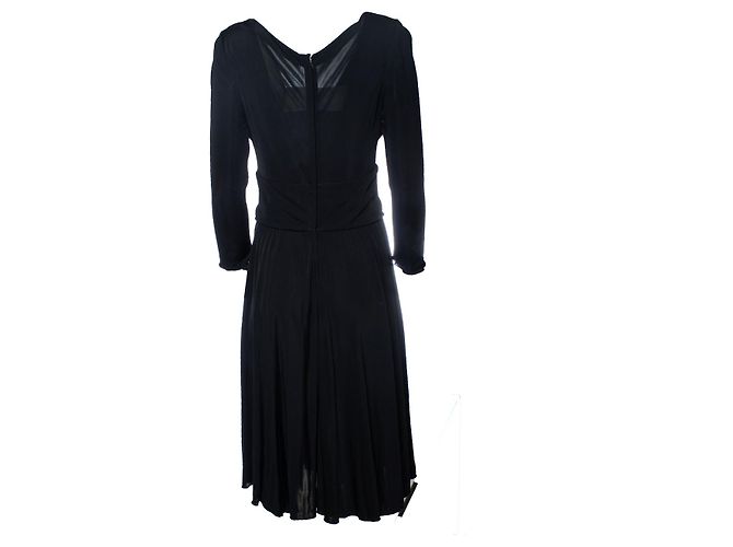 Dolce & Gabbana, schwarzes Kleid mit V-Ausschnitt - Ansicht 3