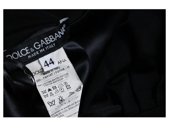 Dolce & Gabbana, schwarzes Kleid mit V-Ausschnitt - Ansicht 5