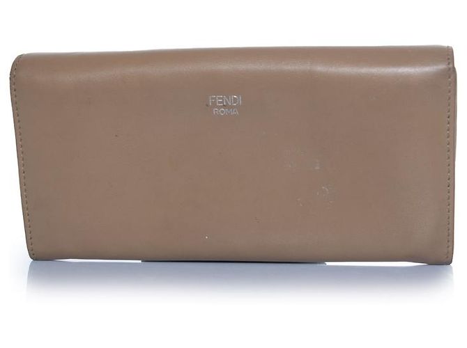 Fendi, portafoglio bifold Hypnotize in pelle di vitello beige Marrone - vista 2