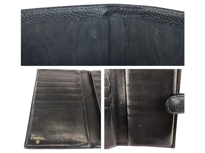 Chanel Vintage Caviar Long Wallet Schwarz - Ansicht 7