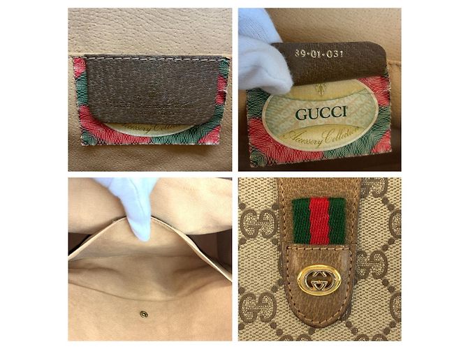 Clutch Gucci GG Supreme Canvas Marrone - vista 3