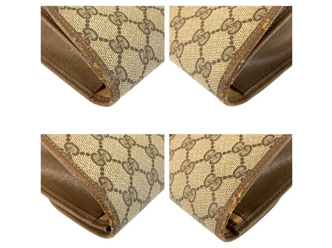 Clutch Gucci GG Supreme Canvas Marrone - vista 5