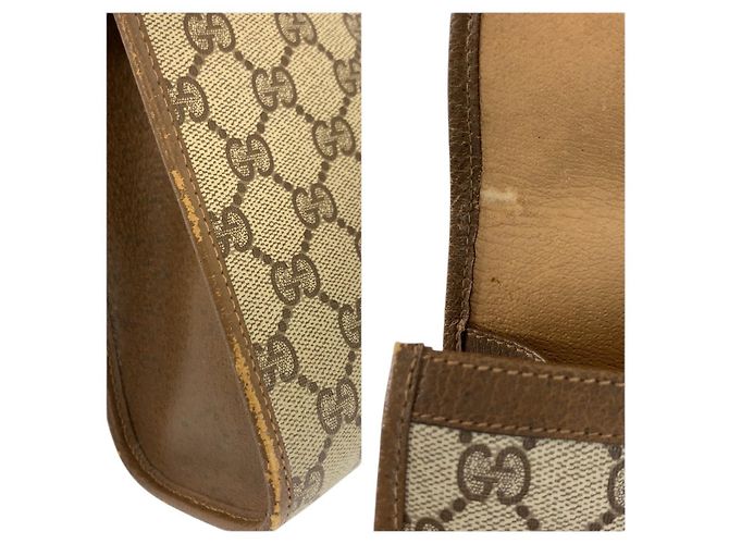 Clutch Gucci GG Supreme Canvas Marrone - vista 6
