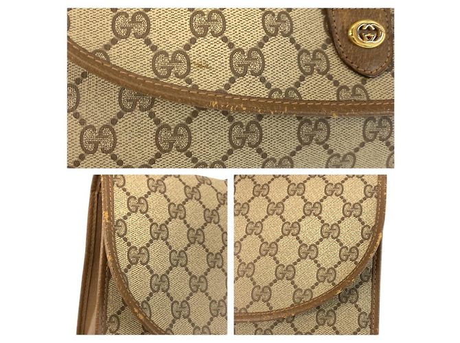 Clutch Gucci GG Supreme Canvas Marrone - vista 7