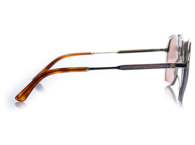 Gucci, transparenter Gold-Aviator Golden Metallisch - Ansicht 3