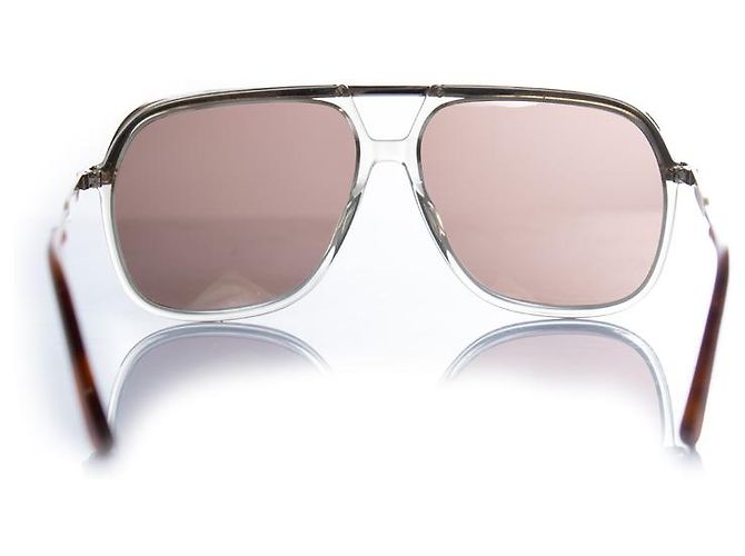 Gucci, transparenter Gold-Aviator Golden Metallisch - Ansicht 4