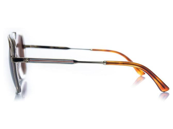 Gucci, transparenter Gold-Aviator Golden Metallisch - Ansicht 5