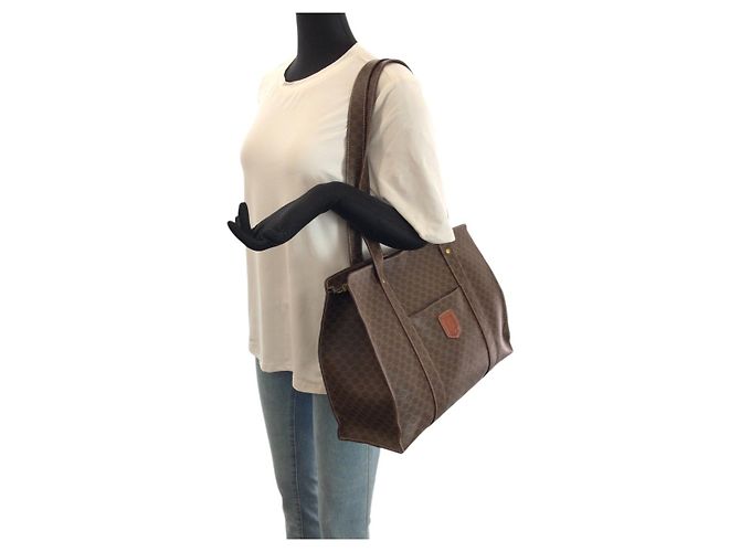 Céline Borsa Tote Celine Macadam in PVC Marrone - vista 7