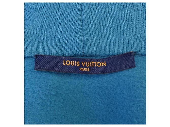 Louis Vuitton Signature Kapuzenpullover mit Stickerei Blau - Ansicht 4