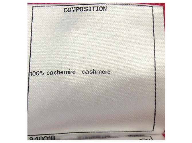Chanel Cashmere-Strickjacke lang Pink Weiß Marineblau - Ansicht 3