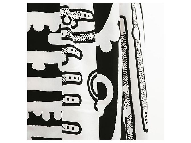 Falda de punto de seda Twillene Hermès Negro Crudo - vista 13