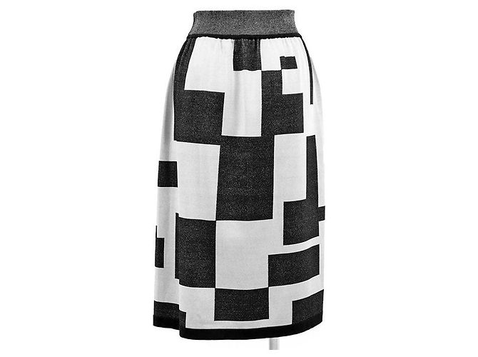 Falda de punto de seda Twillene Hermès Negro Crudo - vista 7