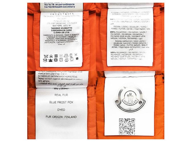 Abrigo de algodón y plumón TADORNE Moncler Naranja Caqui Verde oscuro - vista 10
