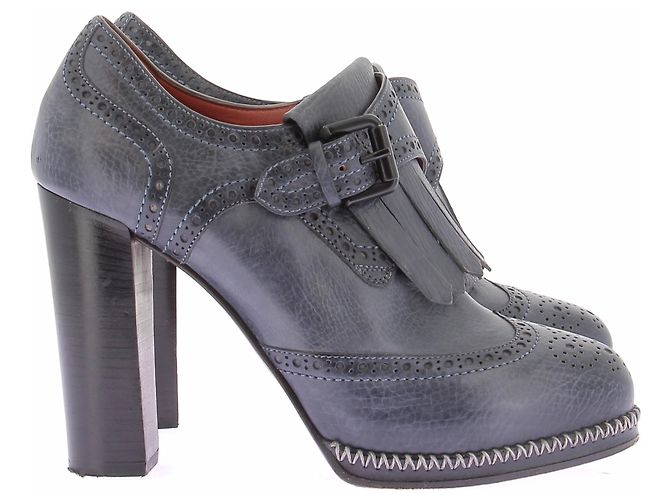 Santoni Derbies mit Absatz marineblau - Ansicht 4